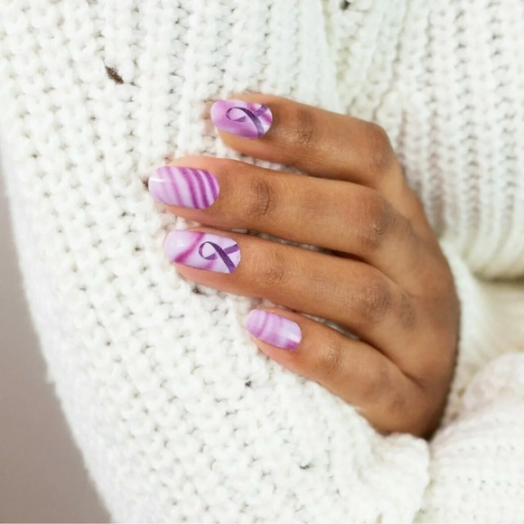 Color Street Brave and Beautiful Epilepsy Awareness Purple Ribbon Set New - Picture 5 of 7